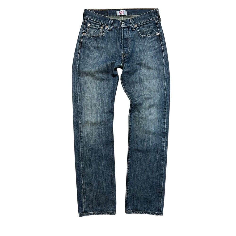 Levi's 501 Straight Leg Jeans Mens 29x32 Button Fly Stone Wash Euro 100% Cotton